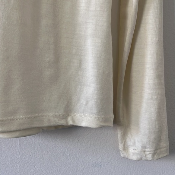 Wool& Merino Wool Long Sleeve Shirt in Ivory size small - Picture 3 of 10